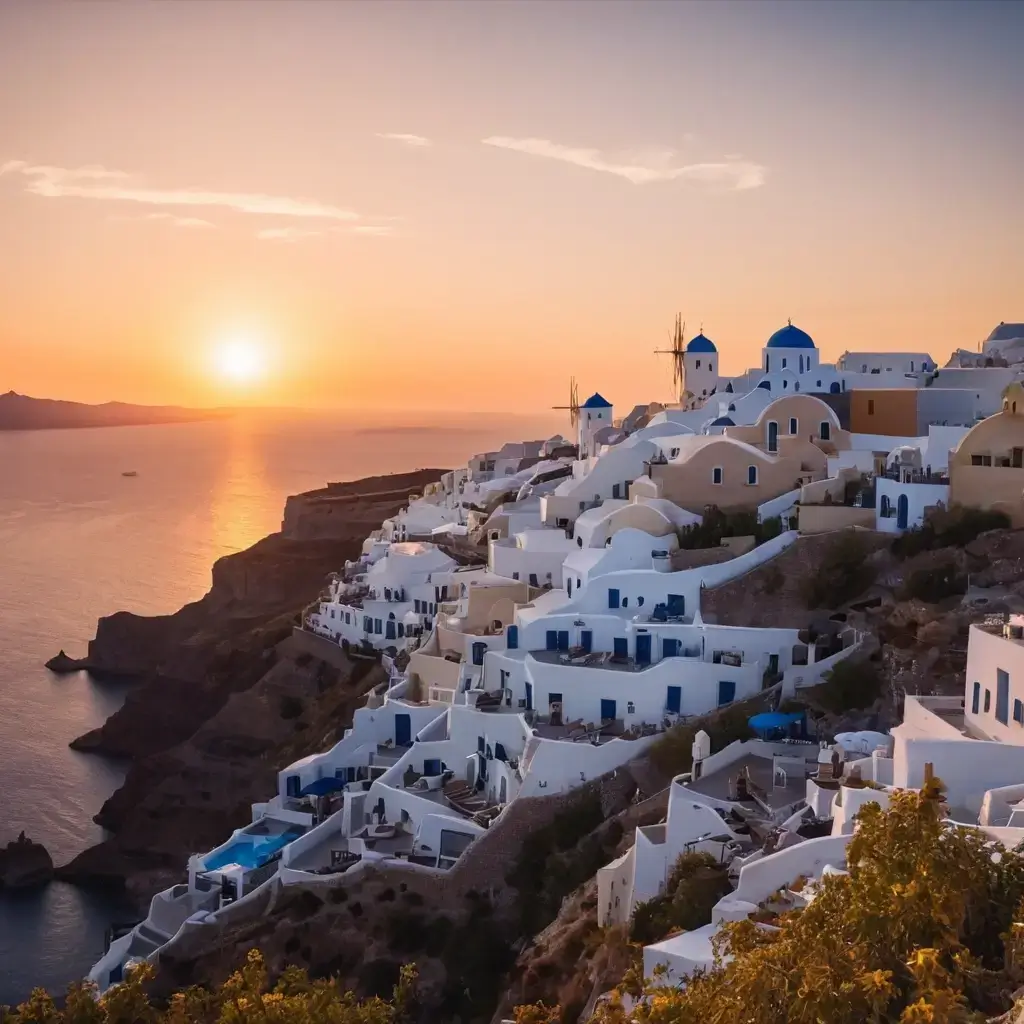 Serene Santorini Sunsets